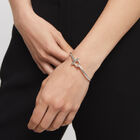 Bangle bracelet with white topaz